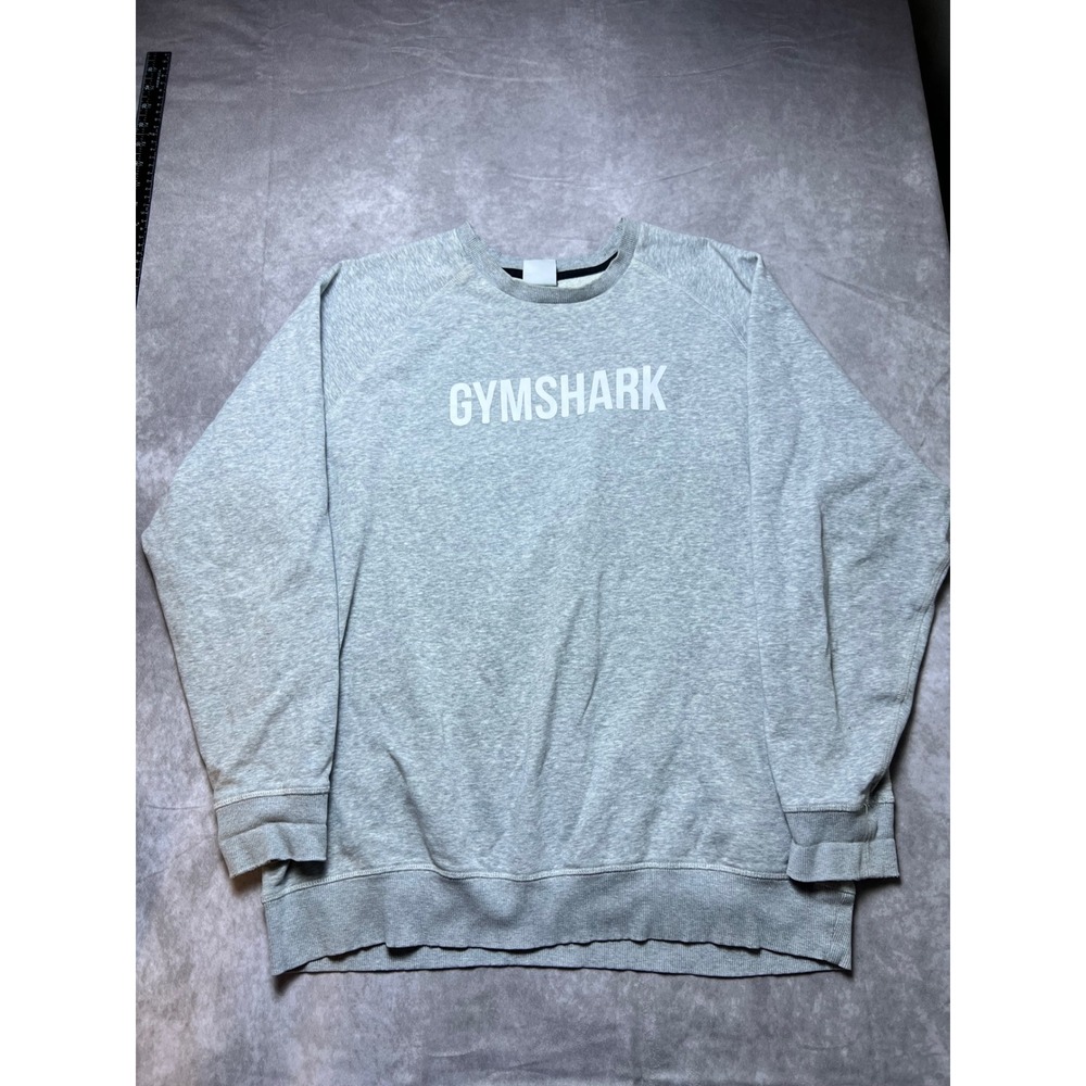 Gymshark Sweatshirt Mens XL Grey Logo Raglan Sleeve Crewneck Pullover